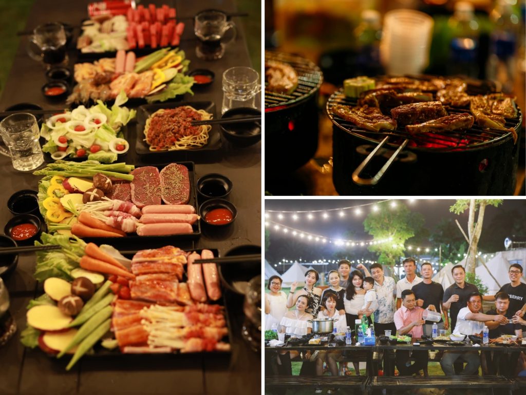 Dich Vu Tiec Buffet BBQ Thinh Soan A New Day Glamping