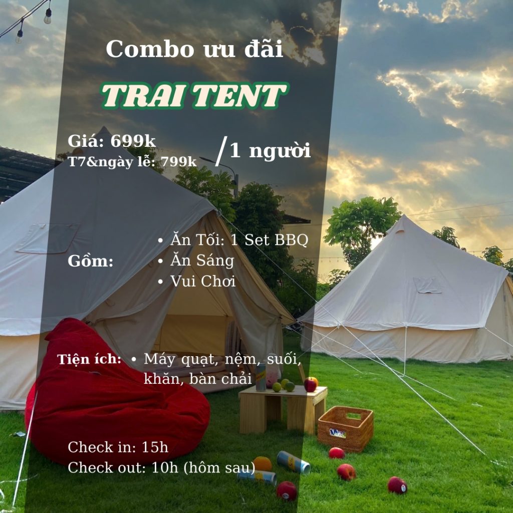 Goi Combo Trai Tent Tai Riverside Glamping