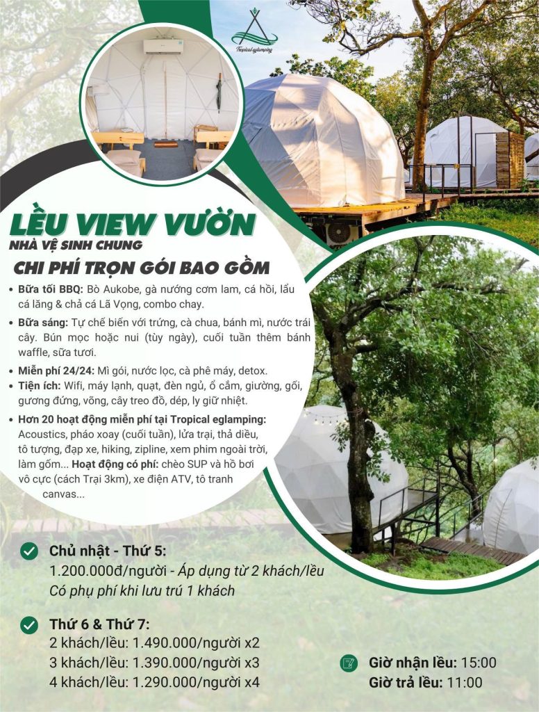 Goi leu view vuon Tropical Eglamping