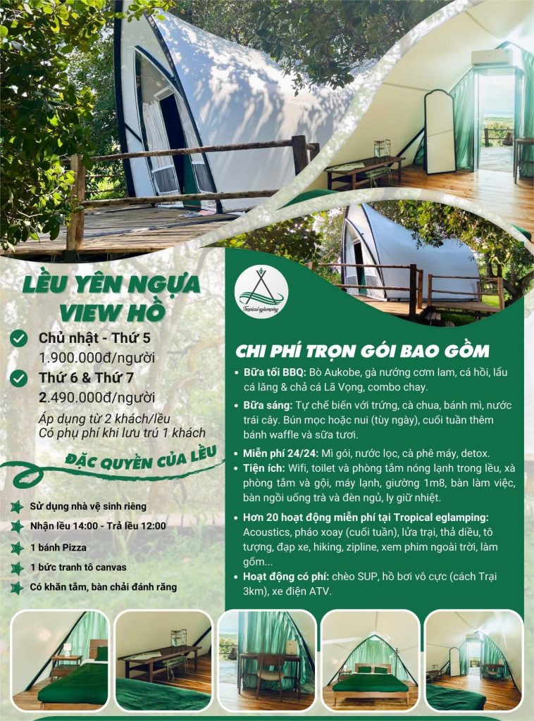 Goi leu yen ngua view ho Tropical Eglamping