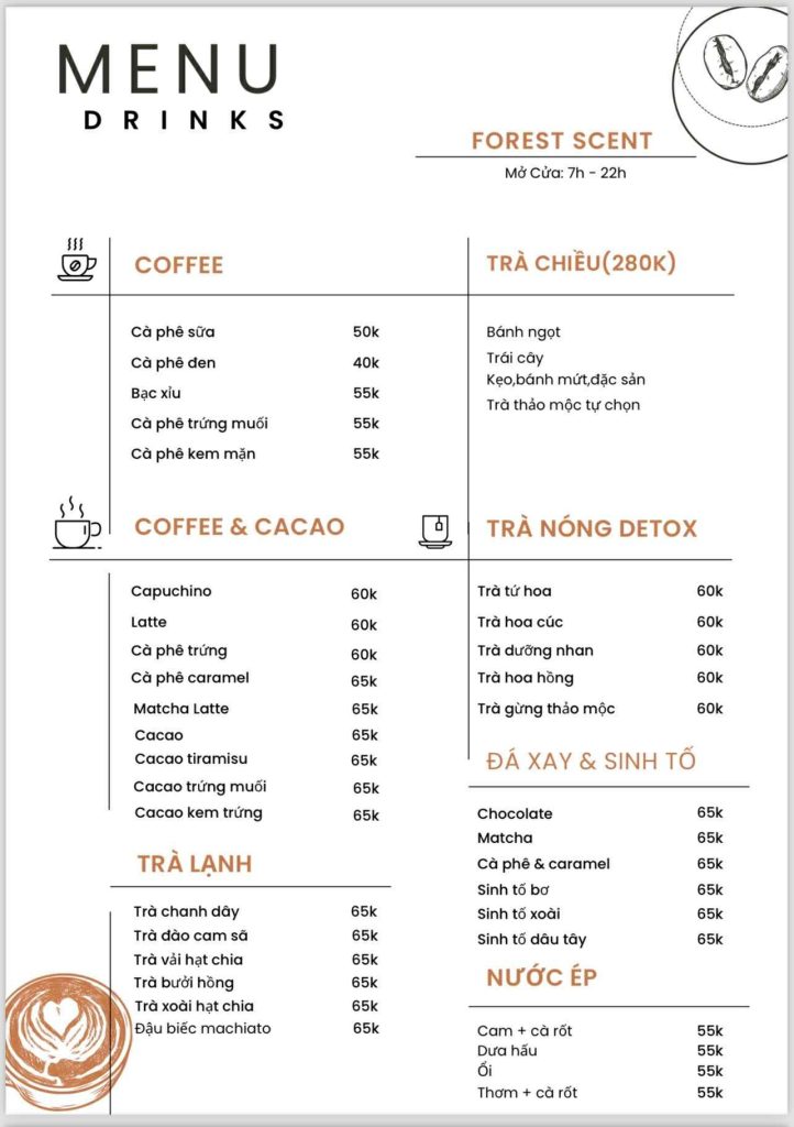 Menu Do Uong Forest Scent